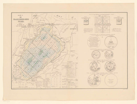 Map X. De Haarlemmer Meer Polder, anonymous, 1860 - 1861 Canvas Print