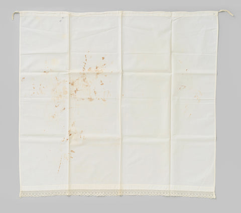 Curtain or apron of white cotton, trimmed at the bottom with a border of crocheted lace, anonymous, c. 1800 - c. 1900 Canvas Print