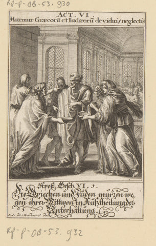 Murmurs of the Greeks and Hebrews because of neglect of the widows, anonymous, 1697 Canvas Print