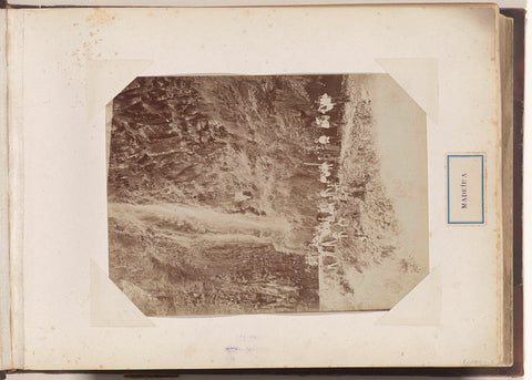 Tourist company at a waterfall on Madeira, anonymous, c. 1885 - c. 1910 Canvas Print