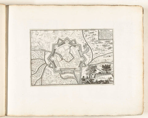 Map of Maubeuge, c. 1702, anonymous, 1702 - 1703 Canvas Print