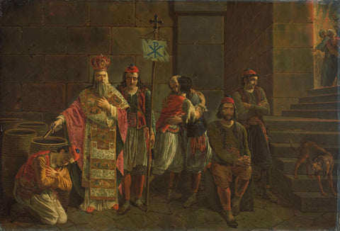 The Last Defenders of Missolonghi, 22 April 1826: an episode from the Greek War of Independence, Joseph-Denis Odevaere, 1826 Canvas Print