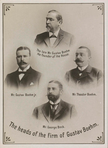 Photo montage of the directors of Gustav Boehm's firm: founder of the late Gustav Boehm Sr., Gustav Boehm Jr., Theodor Boehm and George Beck, anonymous, 1899 - 1901 Canvas Print