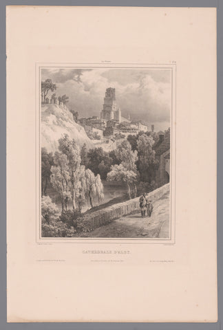 View of the Cathedral Sainte-Cécile in Albi, Isodore-Laurent Deroy, 1834 Canvas Print