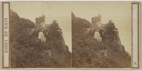 Rheinstein Castle near Trechtingshausen on the Rhine, Germany, Alexandre Bertrand (possibly), 1865 Canvas Print