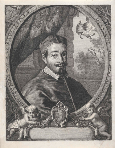 Portrait of Pope Alexander VII, Cornelis Visscher (II), 1638 - 1708 Canvas Print