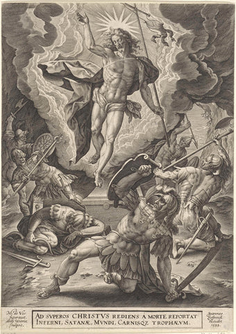 Resurrection of Christ, Antonie Wierix (II), 1588 Canvas Print