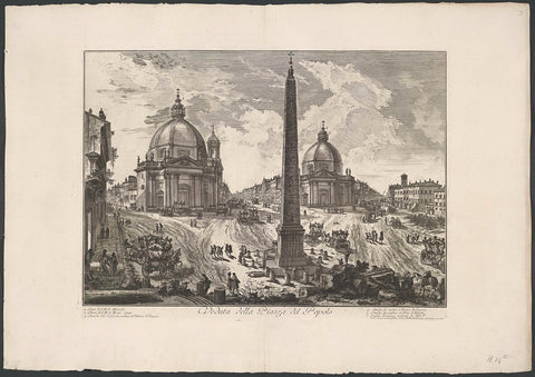 Piazza del Popolo Rome, Giovanni Battista Piranesi, 1748-1778 Canvas Print