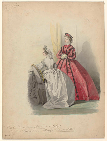 Les modes parisiennes, 1864, No. 231 : Robes de Madame Alexandre..., anonymous, 1864 Canvas Print