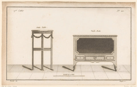 Tafel en vide poche, Nicolas Dupin, 1772-1779 Canvas Print