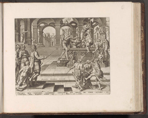 King Josiah orders the killing of the priests of the temples in Samaria, Philips Galle, 1579 Canvas Print