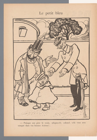 Caricature of colonel Picquart adopting a Jewish boy, Caran d'Ache, 1898 Canvas Print