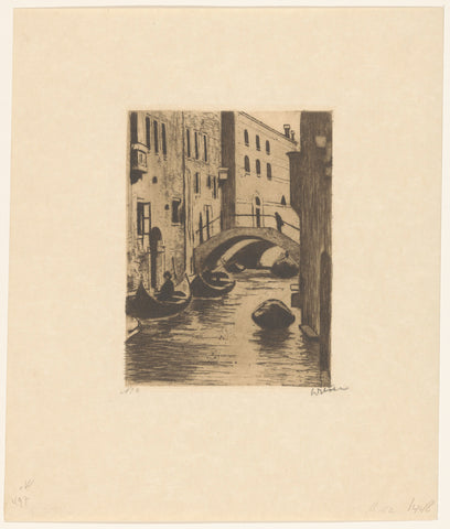 Bridge over the Rio di San Toma in Venice, Willem Witsen, c. 1914 - c. 1919 Canvas Print