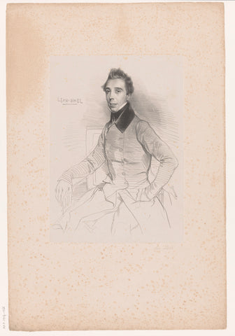 Portrait of the lithographer Alphonse-Léon Noël, Achille Devéria, c. 1832 Canvas Print