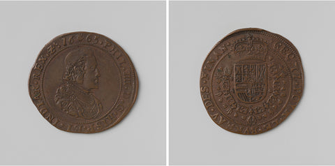 Philip IV, king of Spain, calculation medal struck by order of the council of Finance, anonymous, 1665 Canvas Print