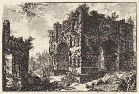 Arch of Janus and the Arch of the Money Changers in Rome, Giovanni Battista Piranesi, 1748 - 1778 Canvas Print