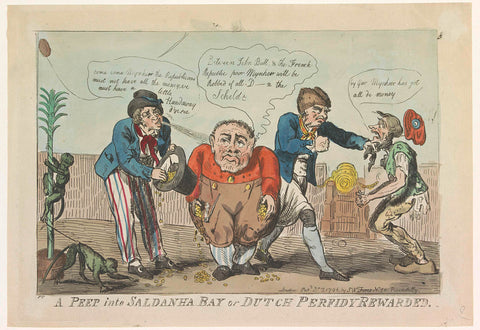 Cartoon on the capitulation of the Batavian fleet in the Saldanha Bay, 1796, Isaac Cruikshank, 1796 Canvas Print