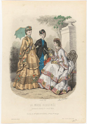 La Mode Illustrée, 1870, No. 24: Toilettes de Mme Bréant-Castel (...), anonymous, 1870 Canvas Print