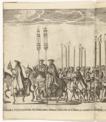 Papal tiara and candlesticks, plate 16, Nicolaas Hogenberg, 1620 - 1699 Canvas Print