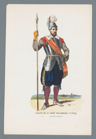 Pikeman of the Dutch Guard. (17th Century.) under Prince Maurice, Elias Spanier, 1840 - 1850 Canvas Print