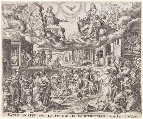 Our Father in Heaven, let your name be sanctified, John Wierix, 1569 - 1573 Canvas Print