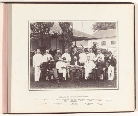 Teacher and teacher staff, Tan Tjie Lan, c. 1902 Canvas Print