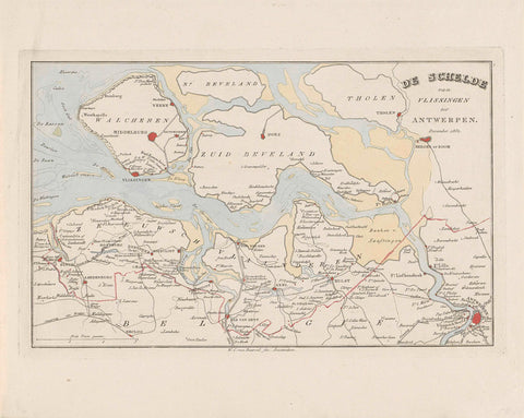 The Scheldt from Vlissingen to Antwerp. December 1832, Willem Cornelis van Baarsel, 1832 - 1833 Canvas Print