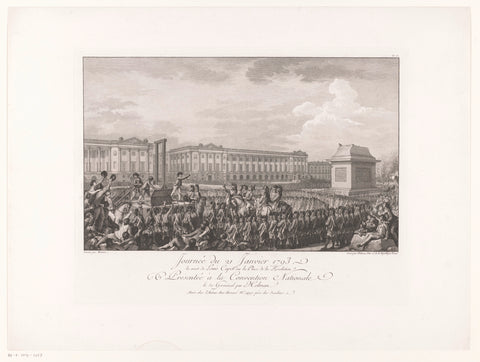 Execution of Louis XVI at the Place de la Révolution in Paris, Isidore Stanislas Henri Helman, 1793 - 1794 Canvas Print