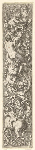 Pilaster decoration with at the top three putti, Franz Cleyn, 1645 Canvas Print