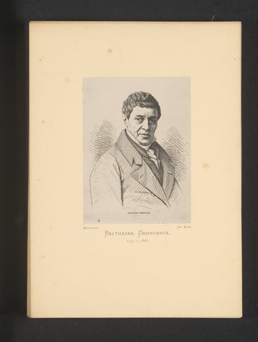 Reproduction of an engraving of a portrait of Balthasar Paul Ommeganck, Joseph Maes, c. 1872 - in or before 1877 Canvas Print