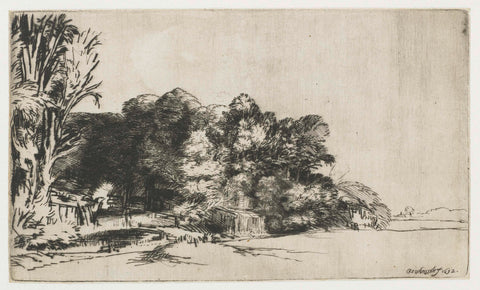 Clump of Trees with a Vista, Rembrandt van Rijn, 1652 Canvas Print