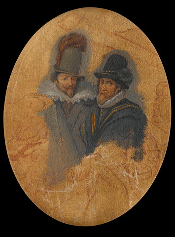 Portrait of Princes Maurits (1567-1625) and Frederik Hendrik (1584-1647), Adriaen Pietersz. van de Venne, c. 1615 - c. 1625 Canvas Print