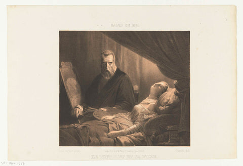 Tintoretto on the deathbed of his daughter, Adrien Canelle, 1829 - 1869 Canvas Print