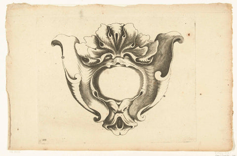 Hoofdvormige cartouche, Jacob Lutma, c. 1654 - c. 1678 Canvas Print