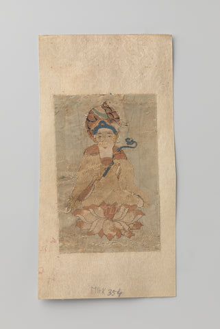 Buddha with ruyi in hand, seated on a lotus, anonymous, 1600 - 1699 Canvas Print