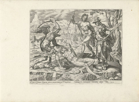 Man attacked by Desire, Lust and Sin, Harmen Jansz Muller, 1565 Canvas Print