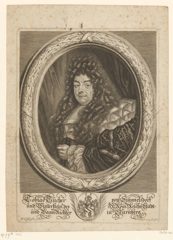 Portret van Tobias Tucher von Simmelsdorf, Jakob von Sandrart, 1675 Canvas Print