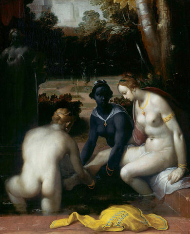 Bathsheba at her Toilet, Cornelis Cornelisz. van Haarlem, 1594 Canvas Print