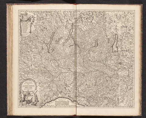 Map of the battlefield in Lombardy, 1701-1713, anonymous, 1727 - 1729 Canvas Print