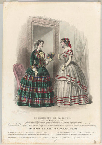 Le Moniteur de la Mode, 1852, No. 320 : Etoffes des M.ins. des villes de France, Millin, 1852 Canvas Print