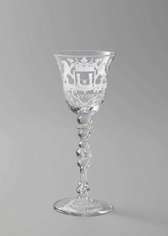 Chalice glass with veere's coat of arms, anonymous, c. 1725 - c. 1750 Canvas Print