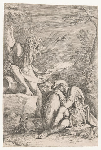 Tiberinus appears to Aeneas, Salvator Rosa, c. 1663 - c. 1664 Canvas Print