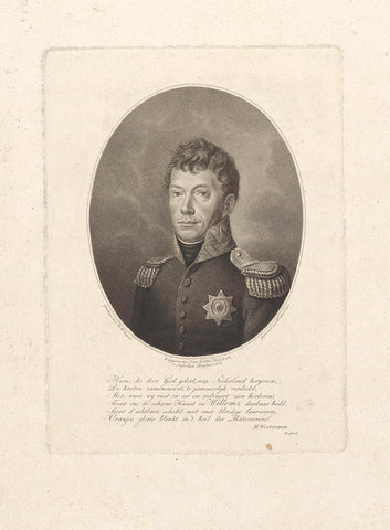 Portret van Willem I Frederik (koning der Nederlanden), Willem van Senus, 1814 - 1843 Canvas Print