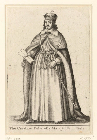 Ceremonial attire of an English marquis, Wenceslaus Hollar, 1662 Canvas Print