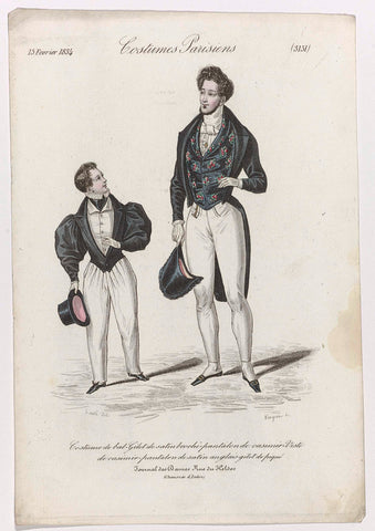 Journal des Dames et des Modes, Costumes Parisiens, 15 February 1834, (3151): Costume de bal (...), Louis Marie Lanté, 1832 Canvas Print