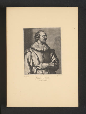 Reproduction of an engraving of a portrait of Peter Snayers by Andries Jacobsz. Stock, Joseph Maes, c. 1872 - in or before 1877 Canvas Print