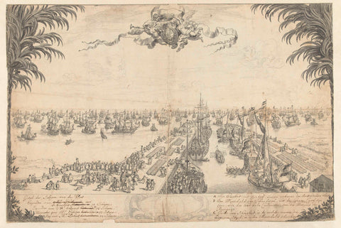 The prince's fleet in the port of Hellevoetsluis, 1688, Daniël Marot (I), 1688 Canvas Print