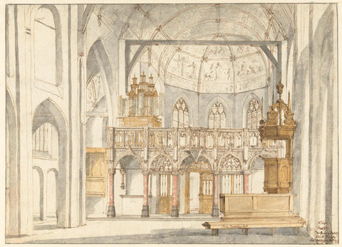 View of the Choir of the Sint-Petruskerk, 's-Hertogenbosch, Pieter Jansz. Saenredam, 1632 Canvas Print