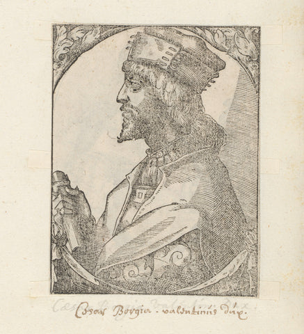 Portrait of Cesare Borgia, anonymous, 1549 - 1575 Canvas Print