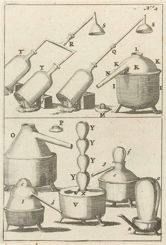 Various images of retorts and stills, Jan Luyken, 1689 Canvas Print